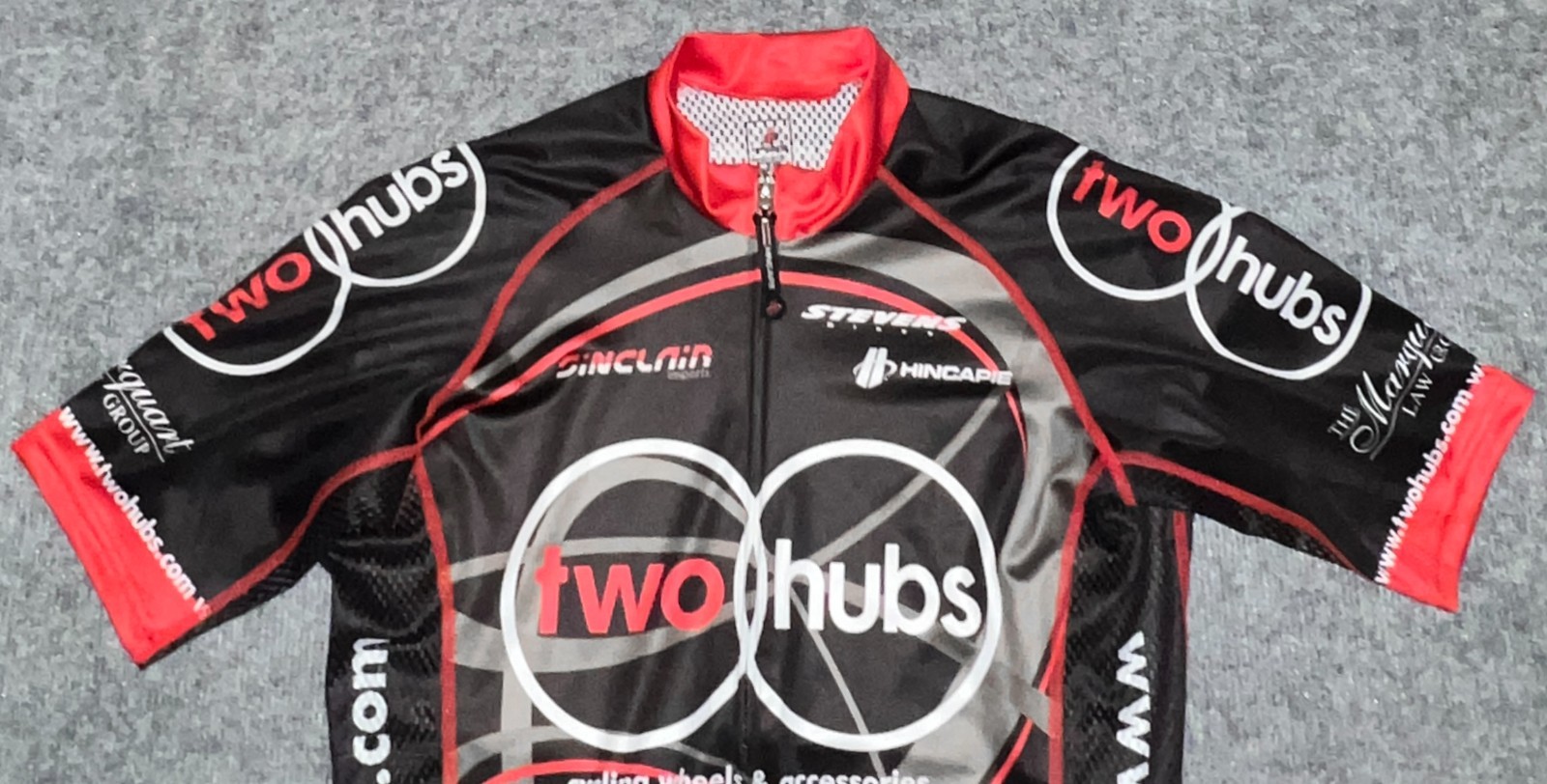HINCAPIE PRO FULL ZIP JERSEY + TwoHubs Foothill Ranch Cycling sz M Bike Jersey