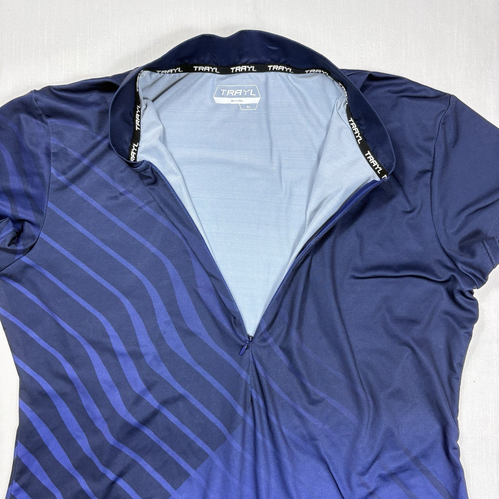 Trayl Women’s Cycling Jersey XL 1/4 Zip Blue Bicycle