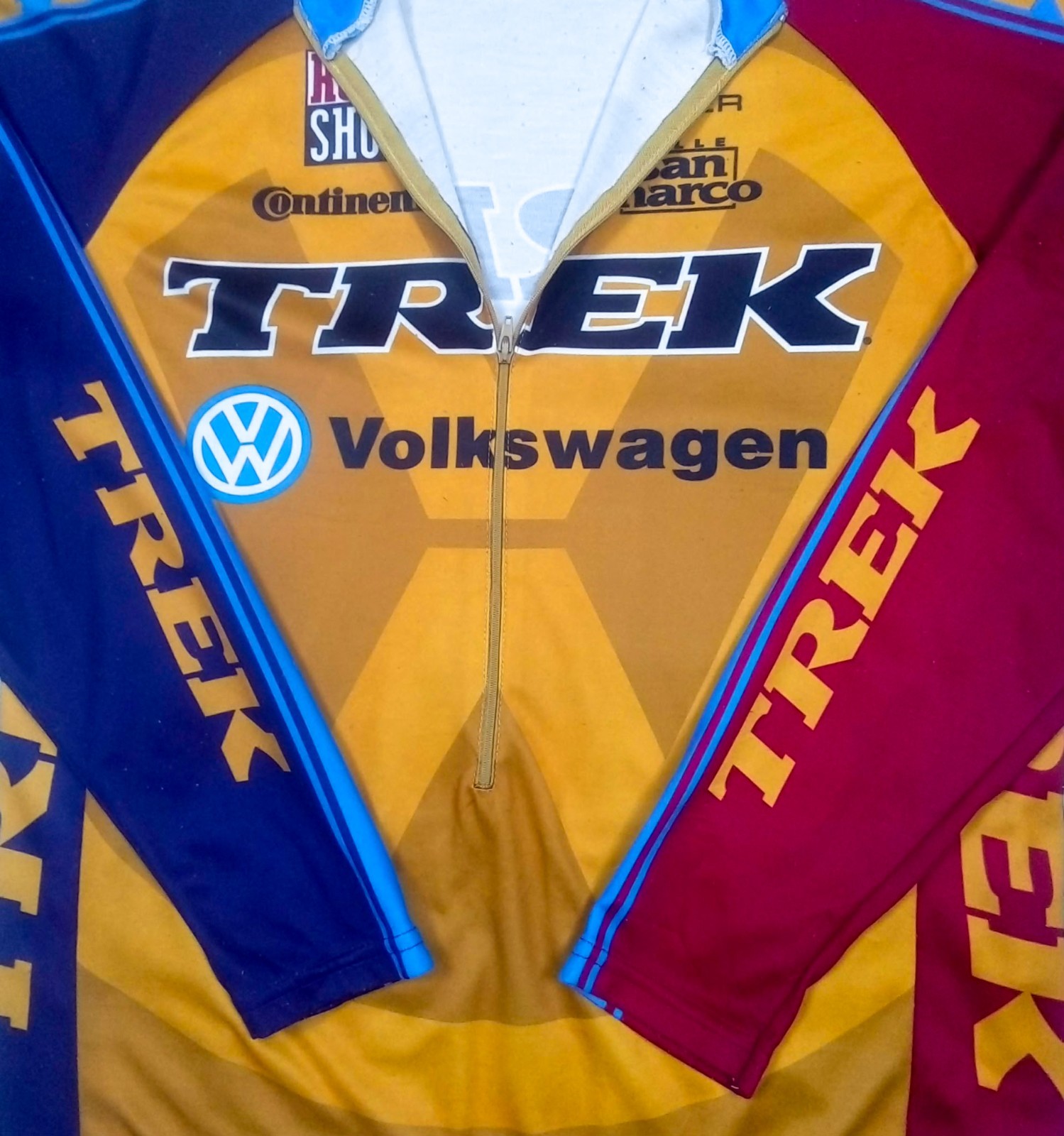 RARE VTG 90s Trek Volkswagen RockShox Long Sleeve Cycling Jersey (fits M/L)