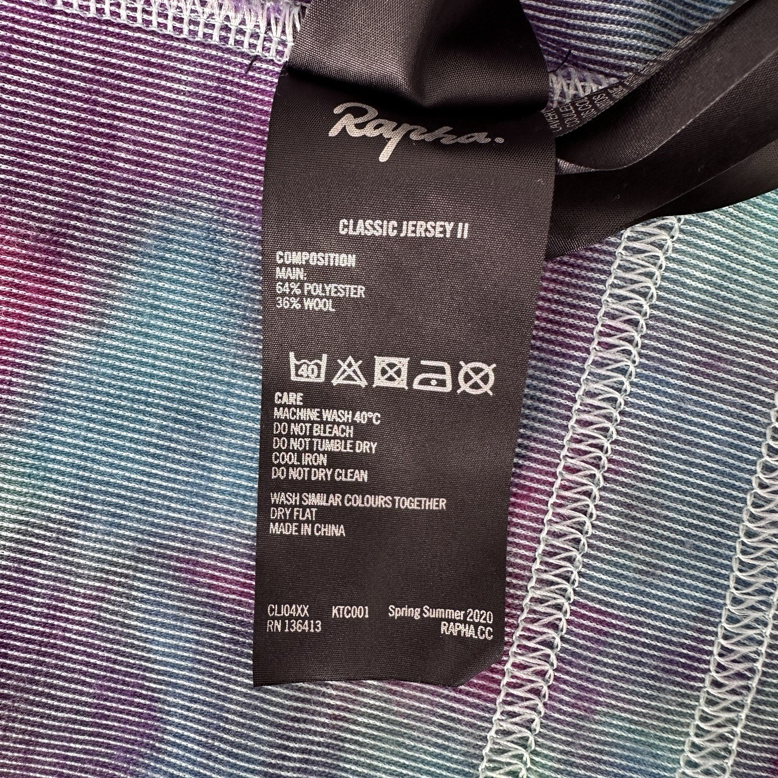 Rapha Classic Jersey II Mens Small Tie Dye Full Zip Cycling Wool Blend White