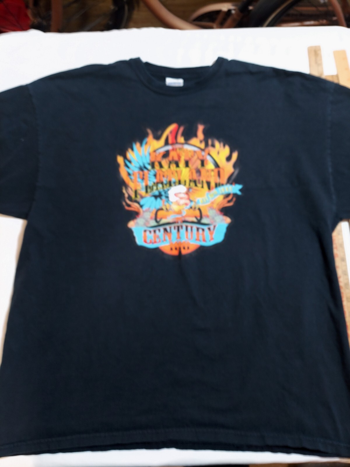 THE KATY FLATLAND CENTURY Cycling Ride Tshirt 2009 size 2XL XXL Faded Cotton