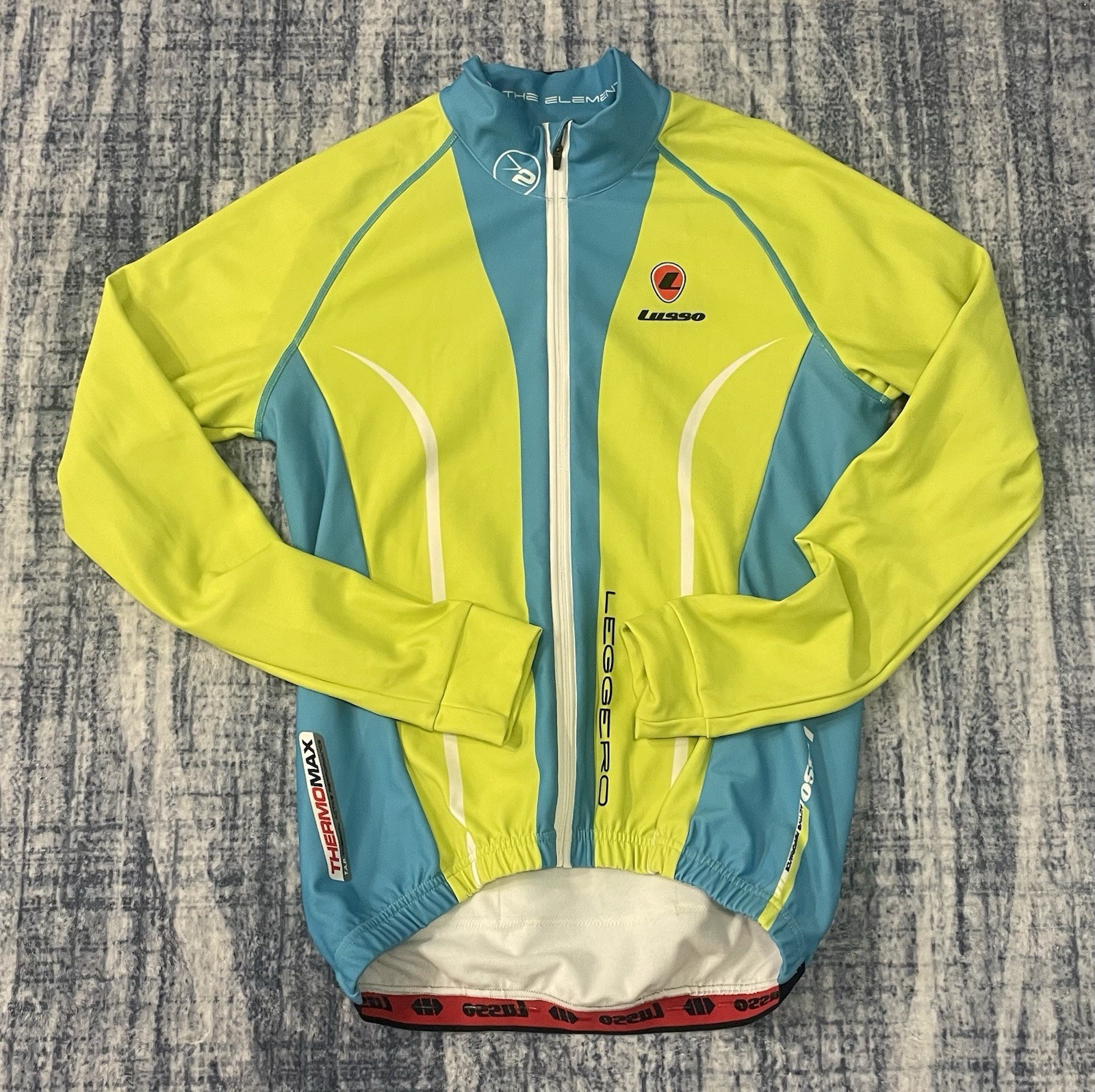 Lusso Leggero Women’s Multi Color Longsleeve Full Zip Cycle Jersey Sz Large
