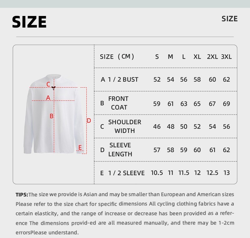 YKYW Men’s Casual Cycling Jersey Long Sleeve Quick Dry Shirt Bicycle Clothing