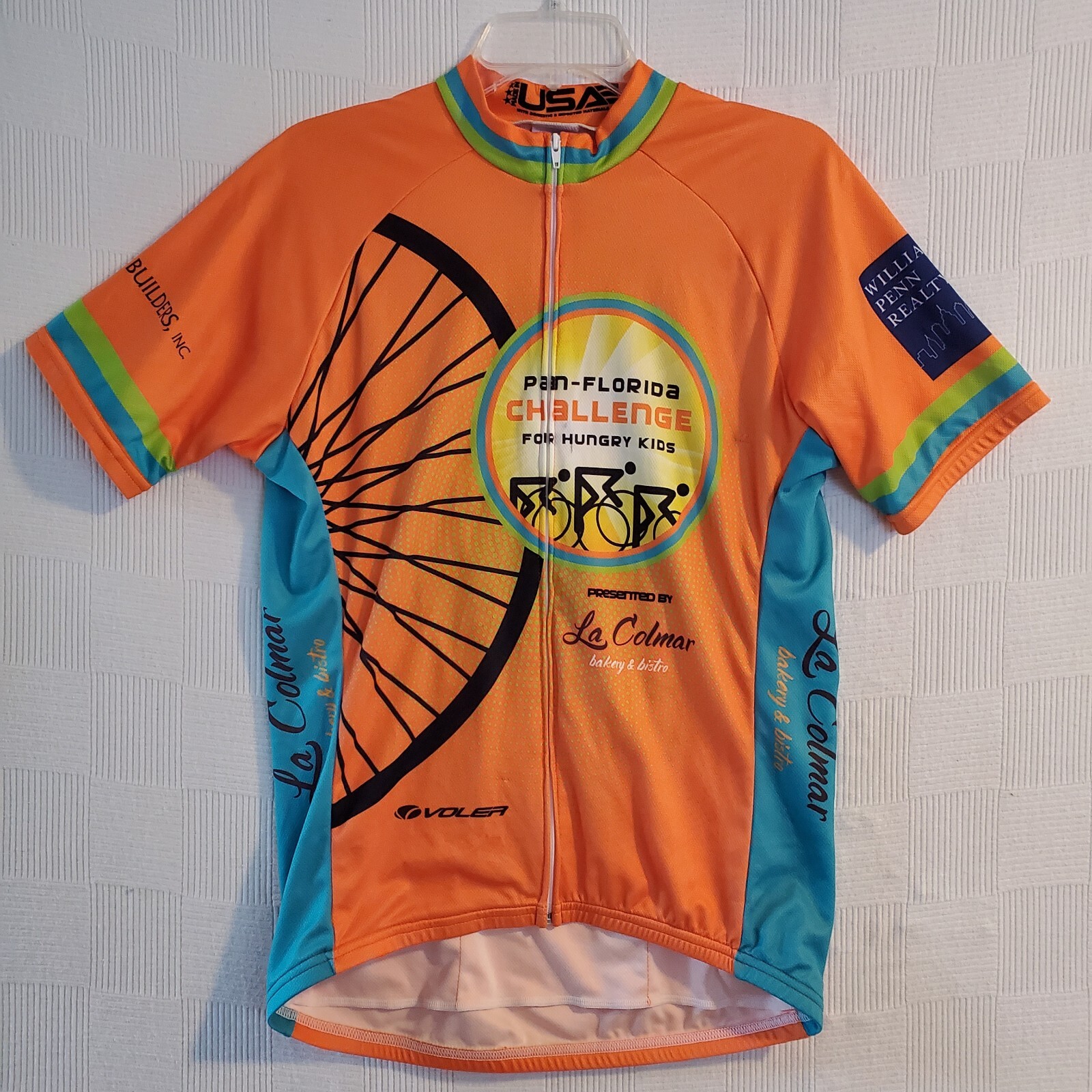 Voler Cycling Jersey Men’s Large Orange Full Zipper