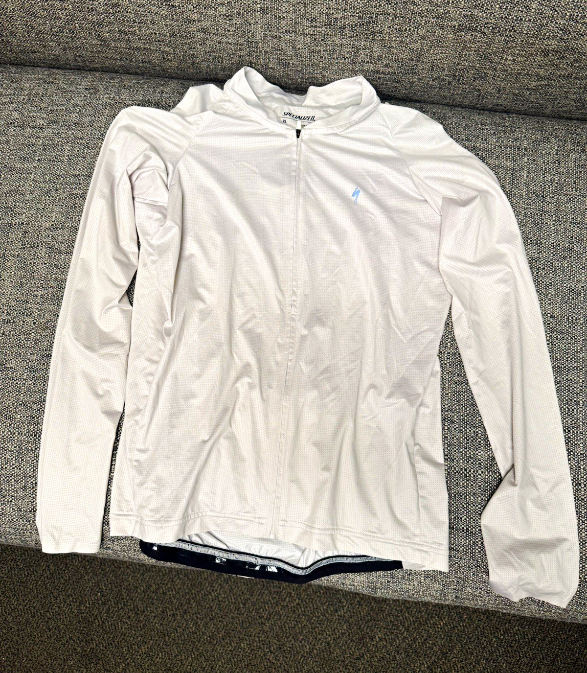 Specialized White Men’s Cycling Jersey Full Zip Lightweight Long Sleeve XL