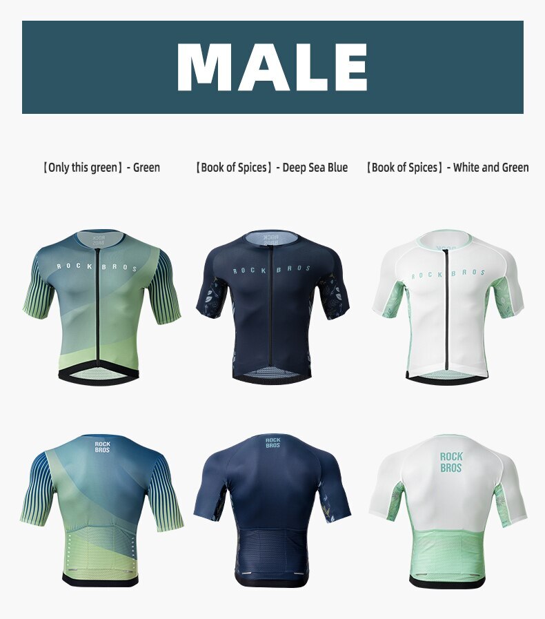 ROCKBROS Men’s Cycling Jersey MTB Road Bike Short Sleeve T-shirt Summer Clothes