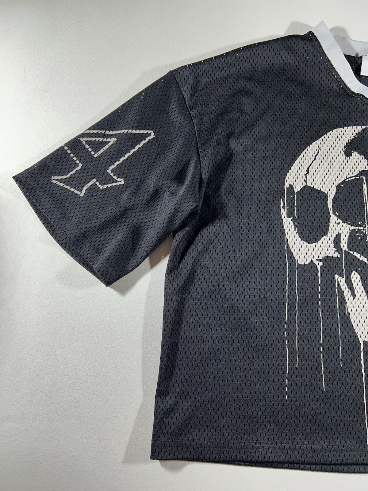 YoungLA Drippy Skull Mesh Jersey Black/White Size Large L (Pre Owned) #4015