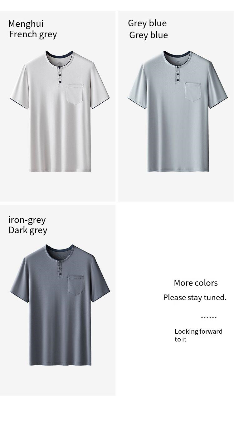 Men’s Short Sleeve T-shirt Modal Summer Casual Round Neck Comfortable Homewear