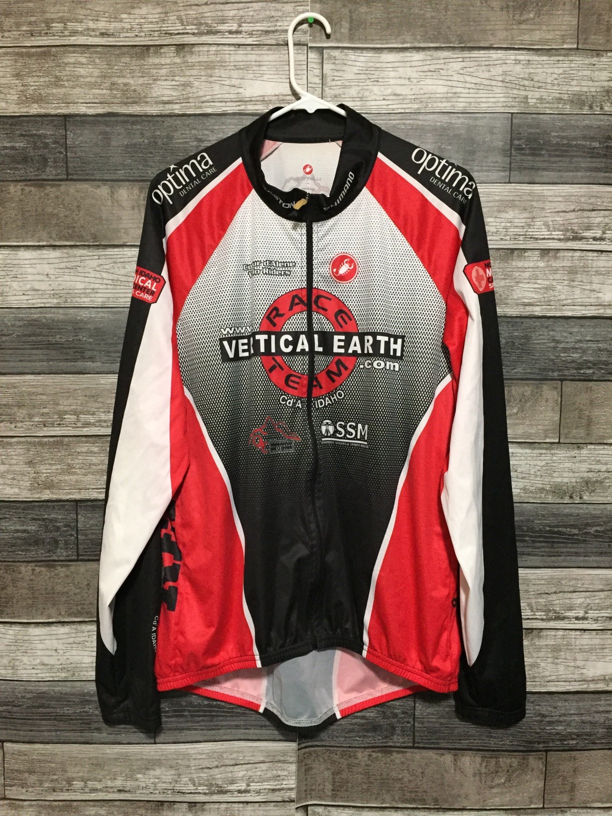 Castelli Cycling Top Full Zip Up Top Men’s XXL Black Red White Polyester