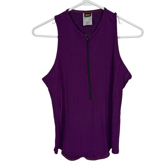REI Sleeveless Half Zip Cycling Jersey, Plum Purple, Size M