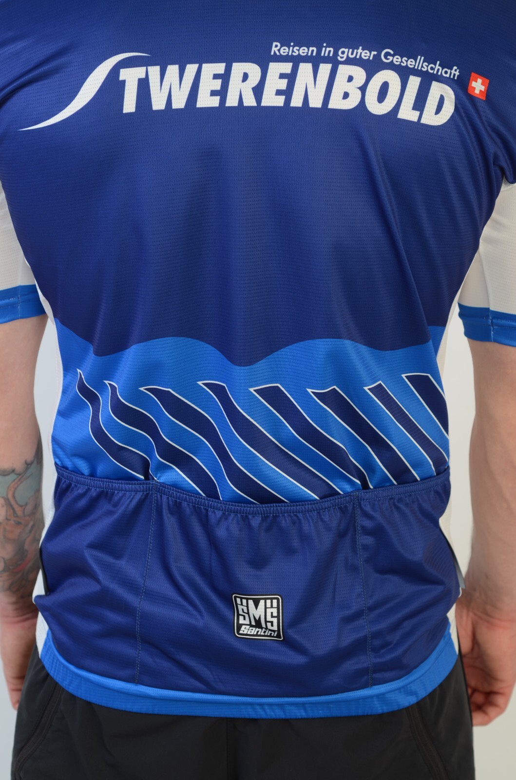 Santini SMS Men’s Blue Full Zip Cycling Jersey Size XL-XXL Made in Albania