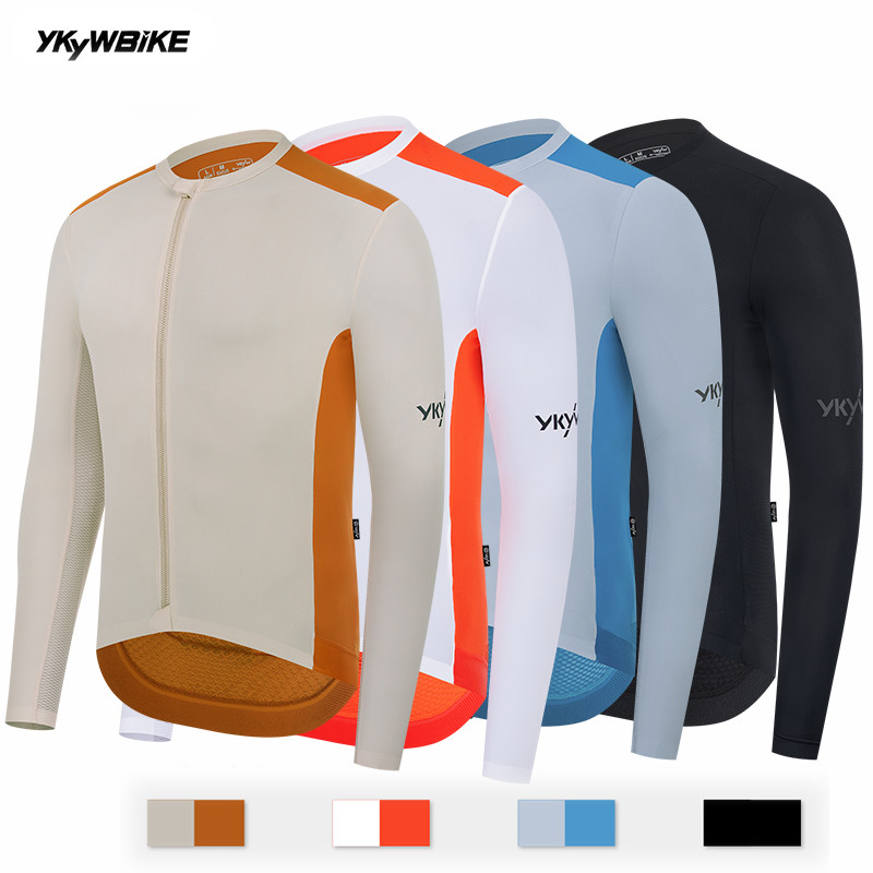 Men Pro Cycling Jersey Long Sleeve Road Bike Shirt Breathable Tops Quick Dry