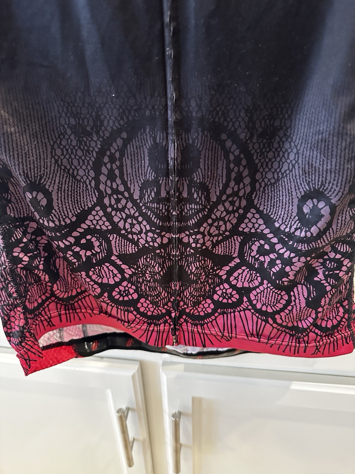 Hincapie L Cycling Jersey Black Pink Geometric Short Sleeve Half Zip Pockets