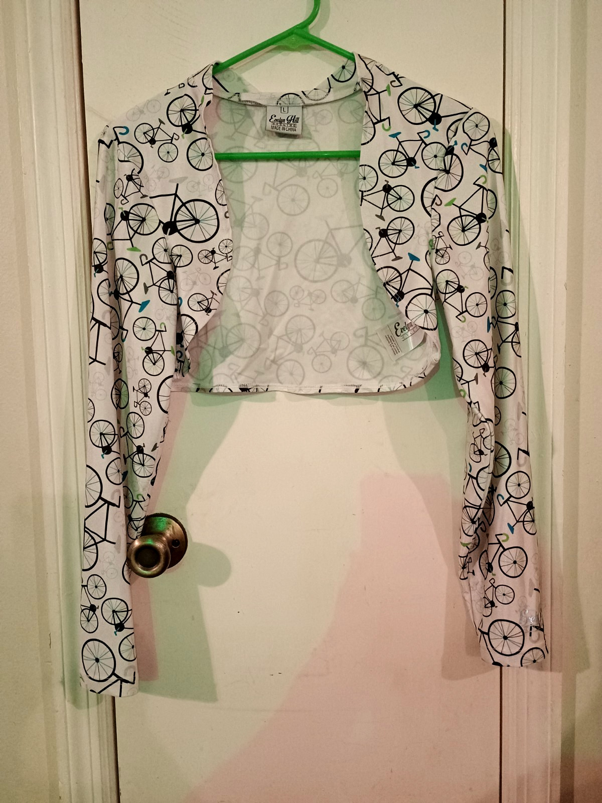Evelyn Hill Ladies Large White Long Sleeve Open Front Cycling Bolero.