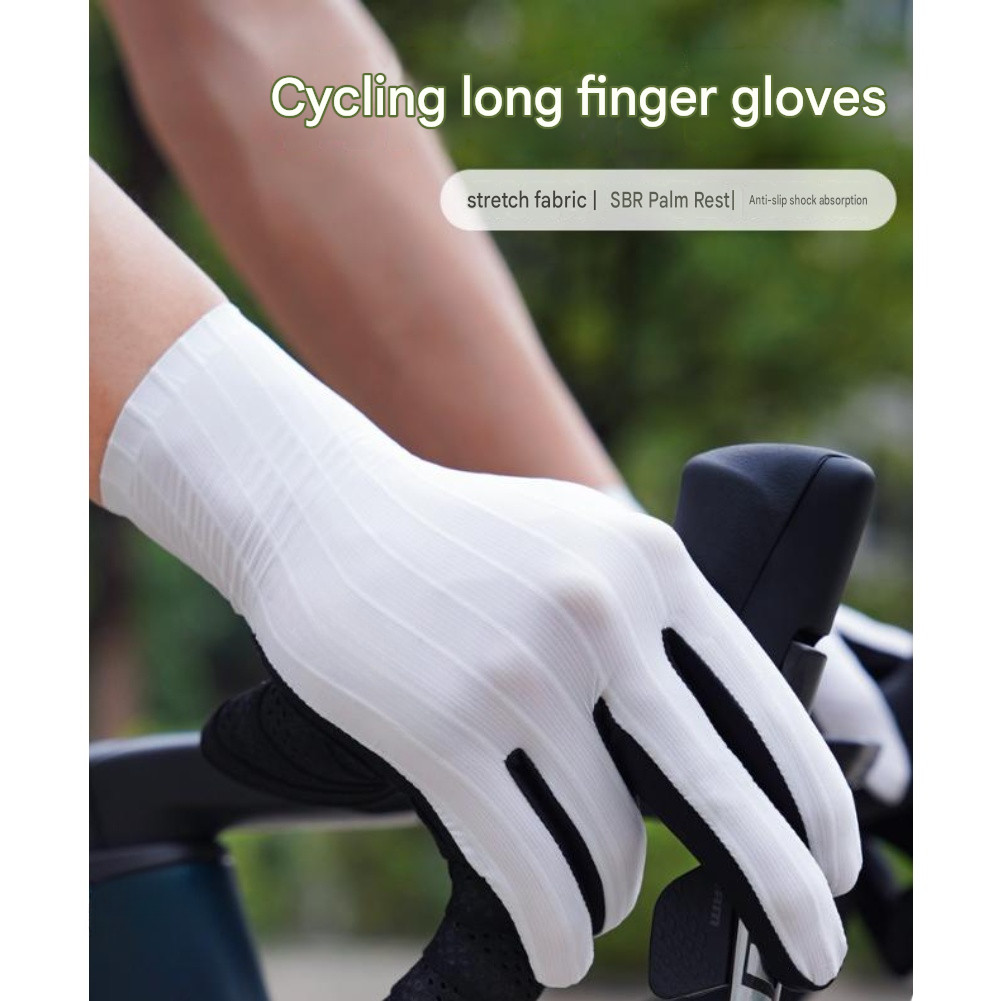 For Hot Weather Cycling Cycling Gloves Long Finger Gloves 3D Thickened Palm Pads