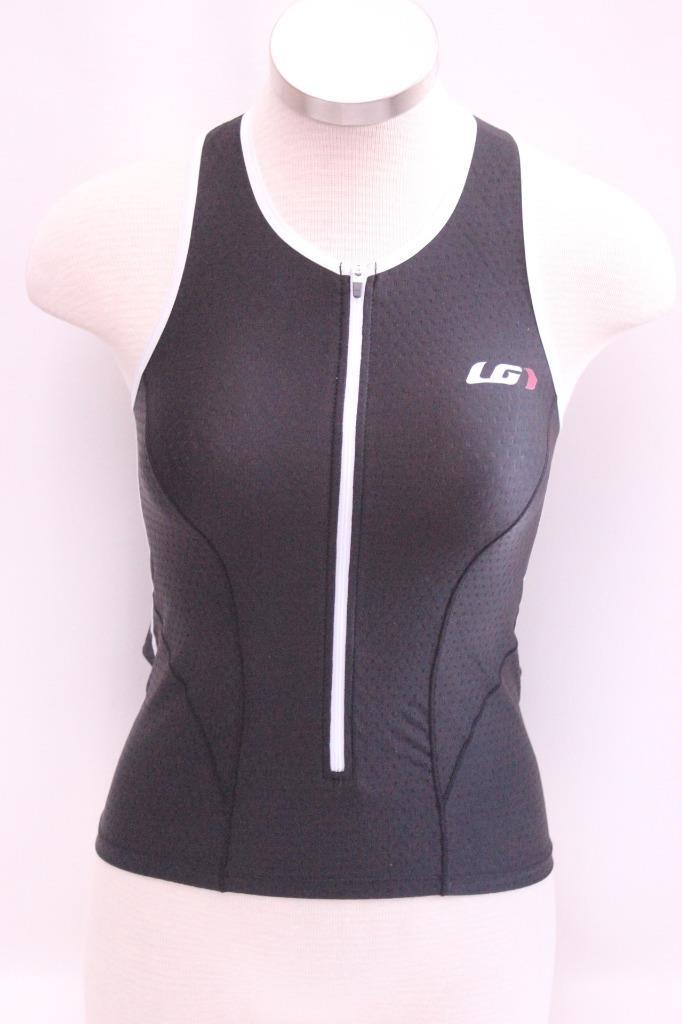 New Louis Garneau Women’s Pro Top Medium Black White Tri Run Bike Sleeveless