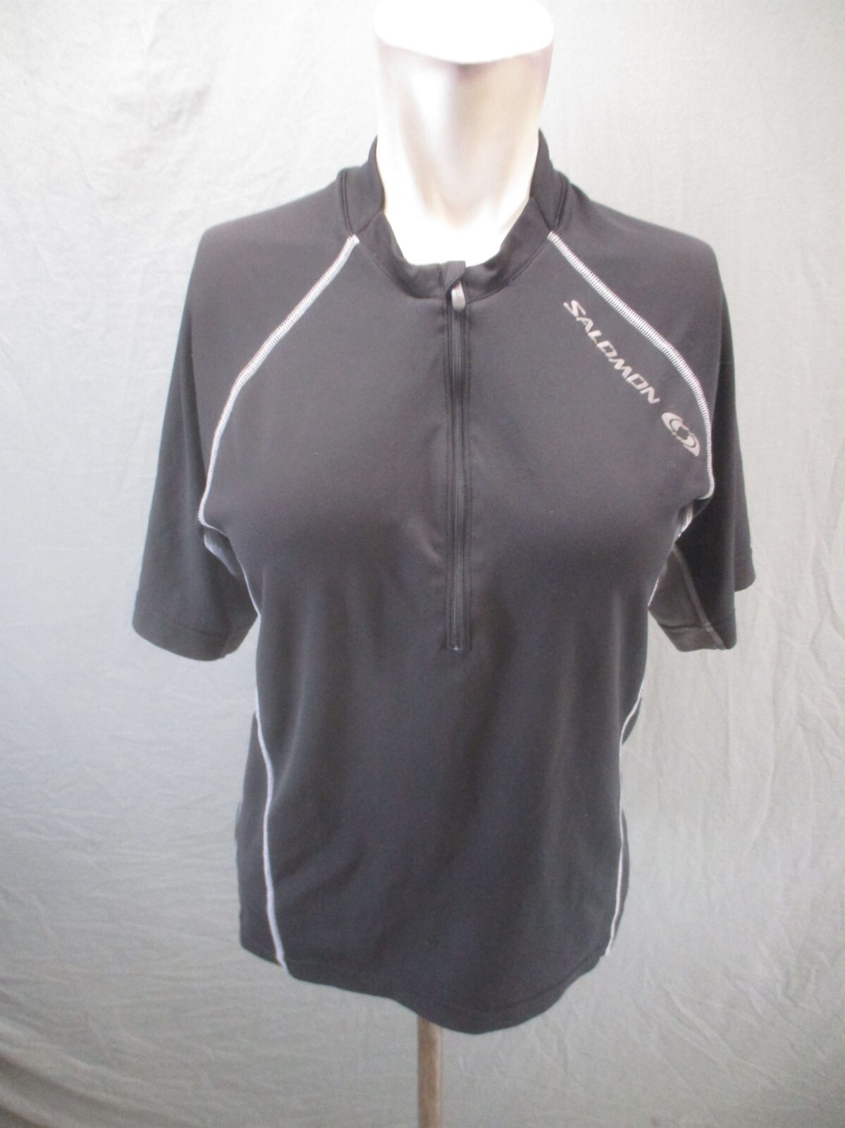 SALOMON One Size Womens Black 1/2 Zip Short Sleeve Cycling Compression Top 527