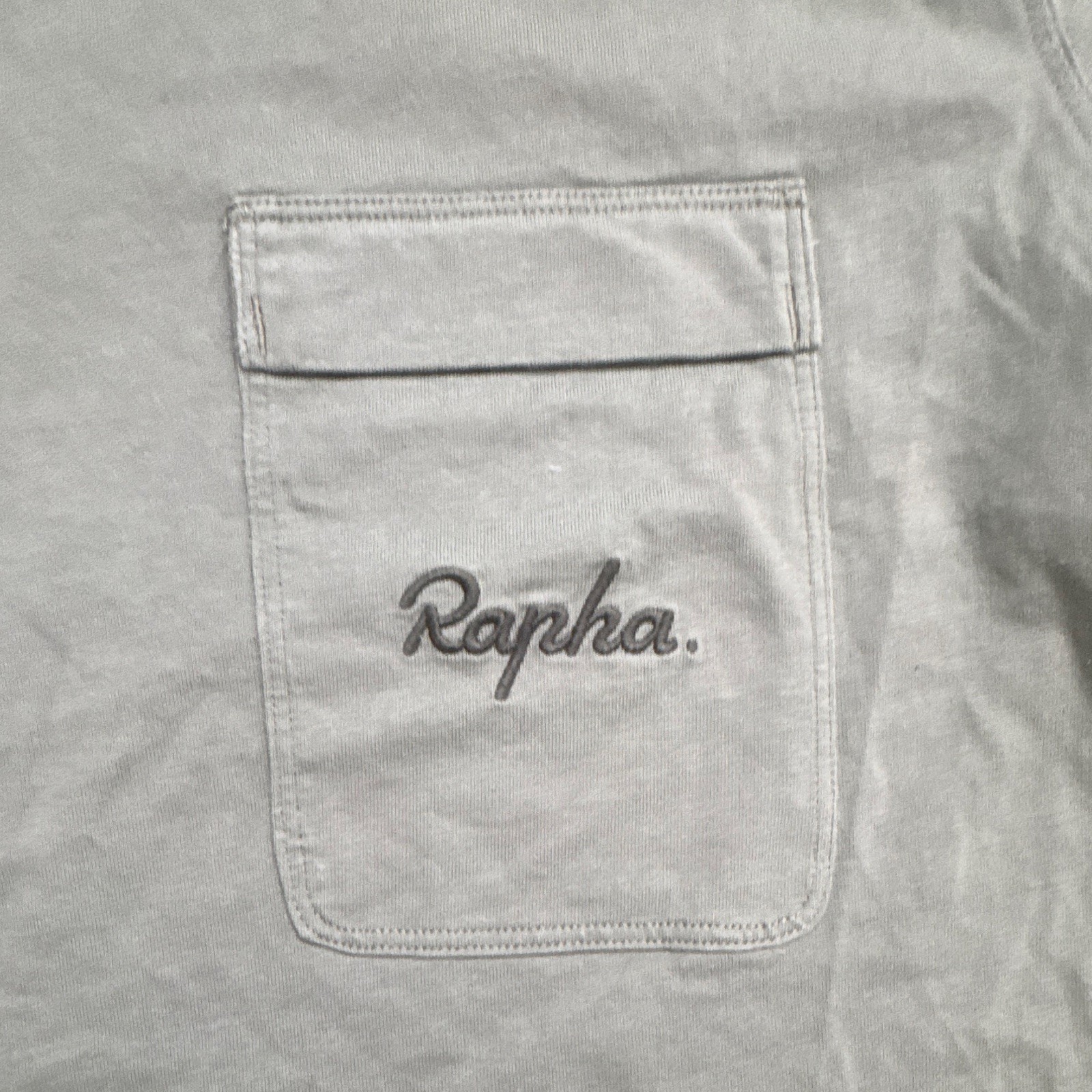Rapha Logo Pocket T-Shirt Green Crew Neck Short Sleeve Cotton Size S Cycling