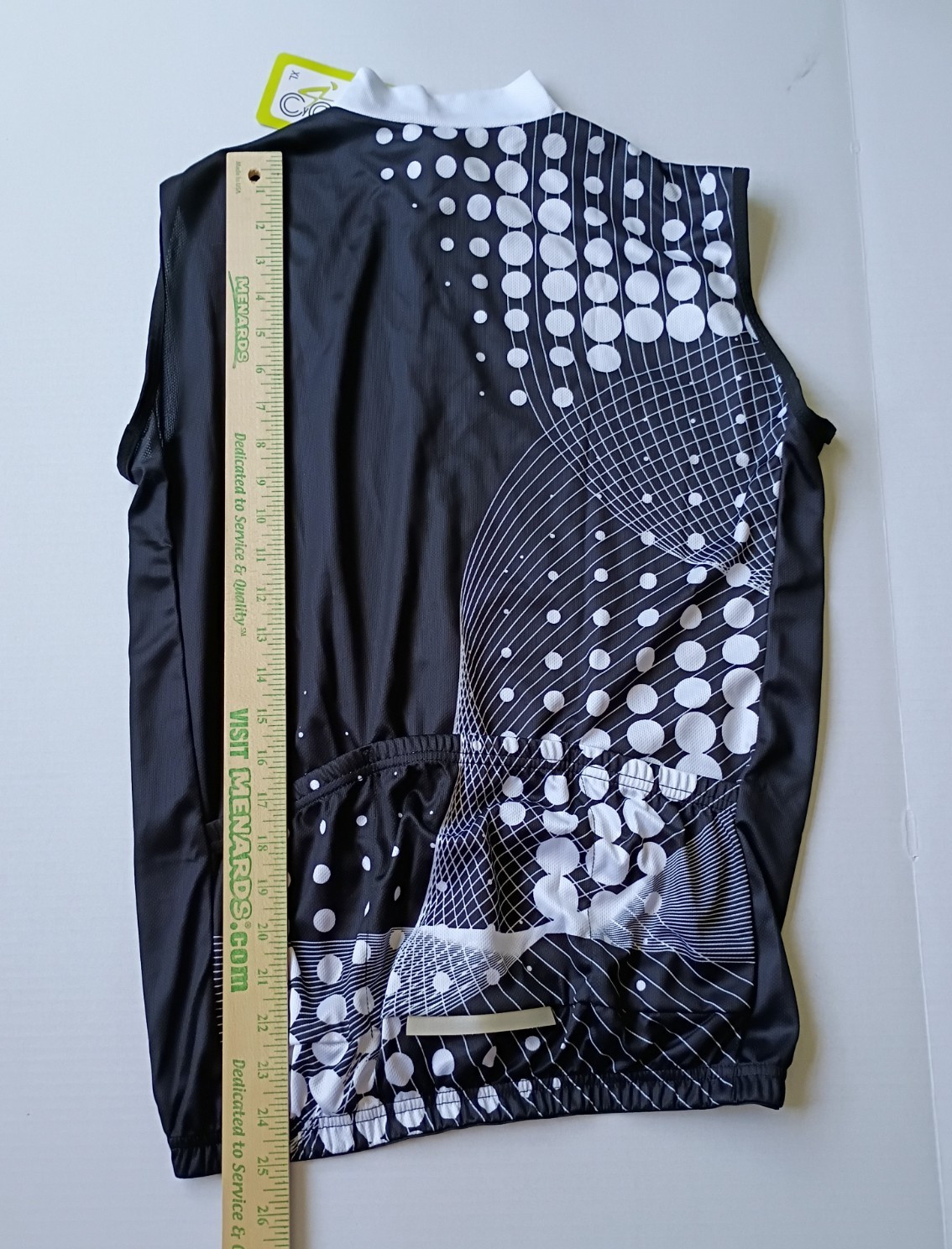 Cycling Shirt Full Zip Sleeveless XL Black/White Geometric