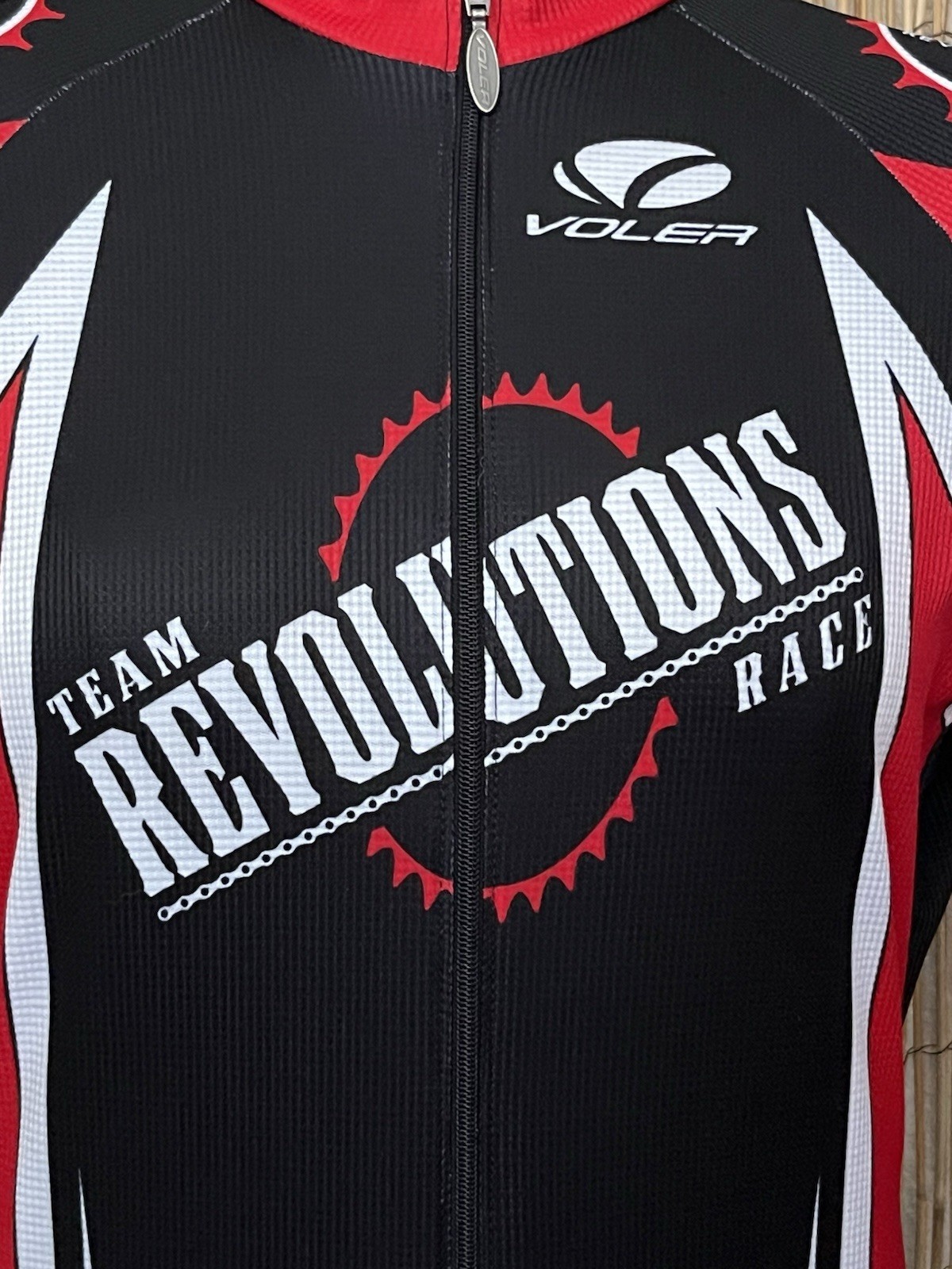 Voler Womens Team Revolutions Full Zip Cycling Jersey-Medium-100% Polyester