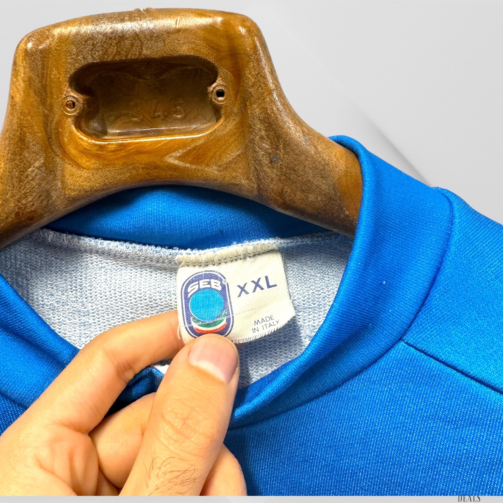 SEB XL Cycling Jersey Vtg Vintage Bicycle Italy Mens Blue Signature Polyester