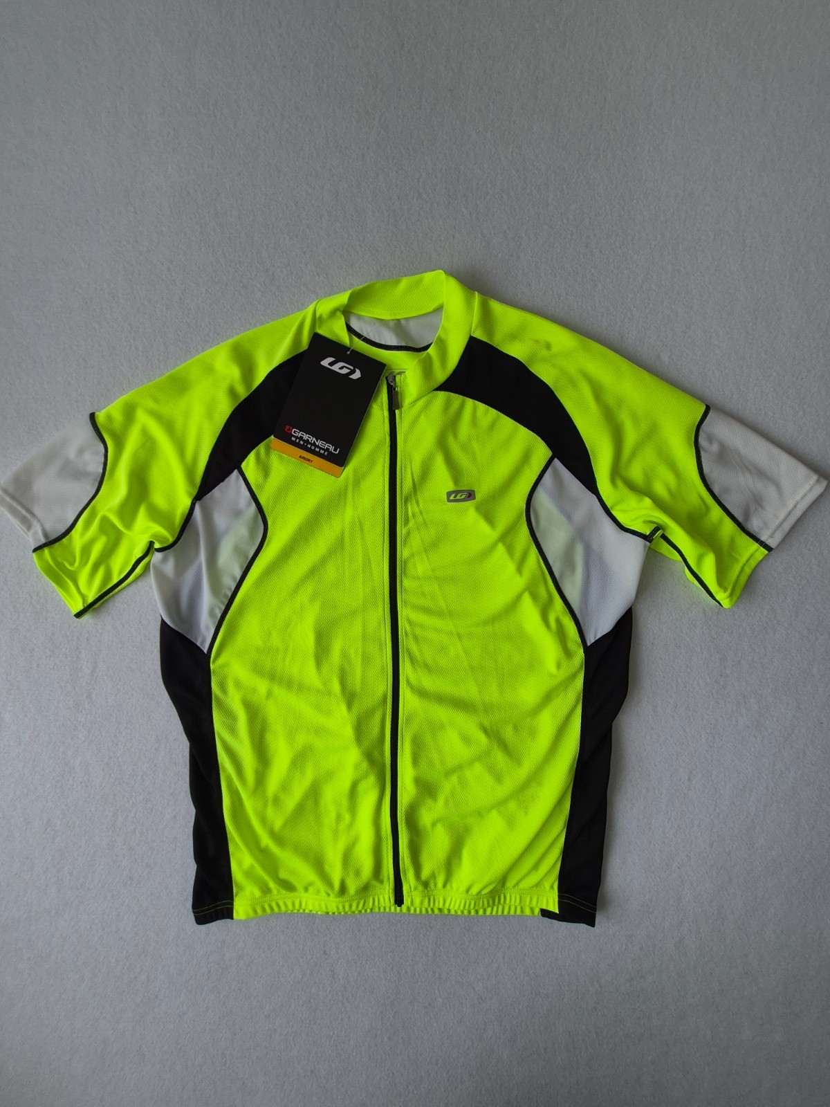 Louis Garneau Palomar Cycling Jersey XL Neon Yellow Full Zip Bike Shirt NWT