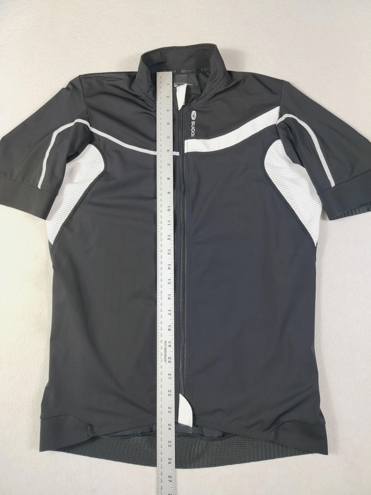 Sugoi Cycling Jersey Mens Large Black RSE Short Sleeve Full Zip Reflective