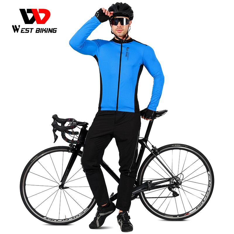 WEST BIKING Men Pro Cycling Jersey Long Sleeve Breathable Sports Coat Jacket