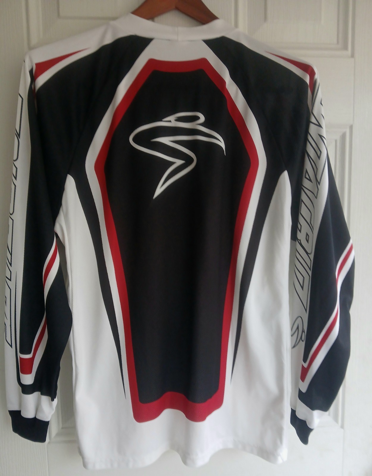 VtgRaglanJerseyCyclistsRedBlackPerformanceSportBicyclePopArtGraphicPreppy90s M L