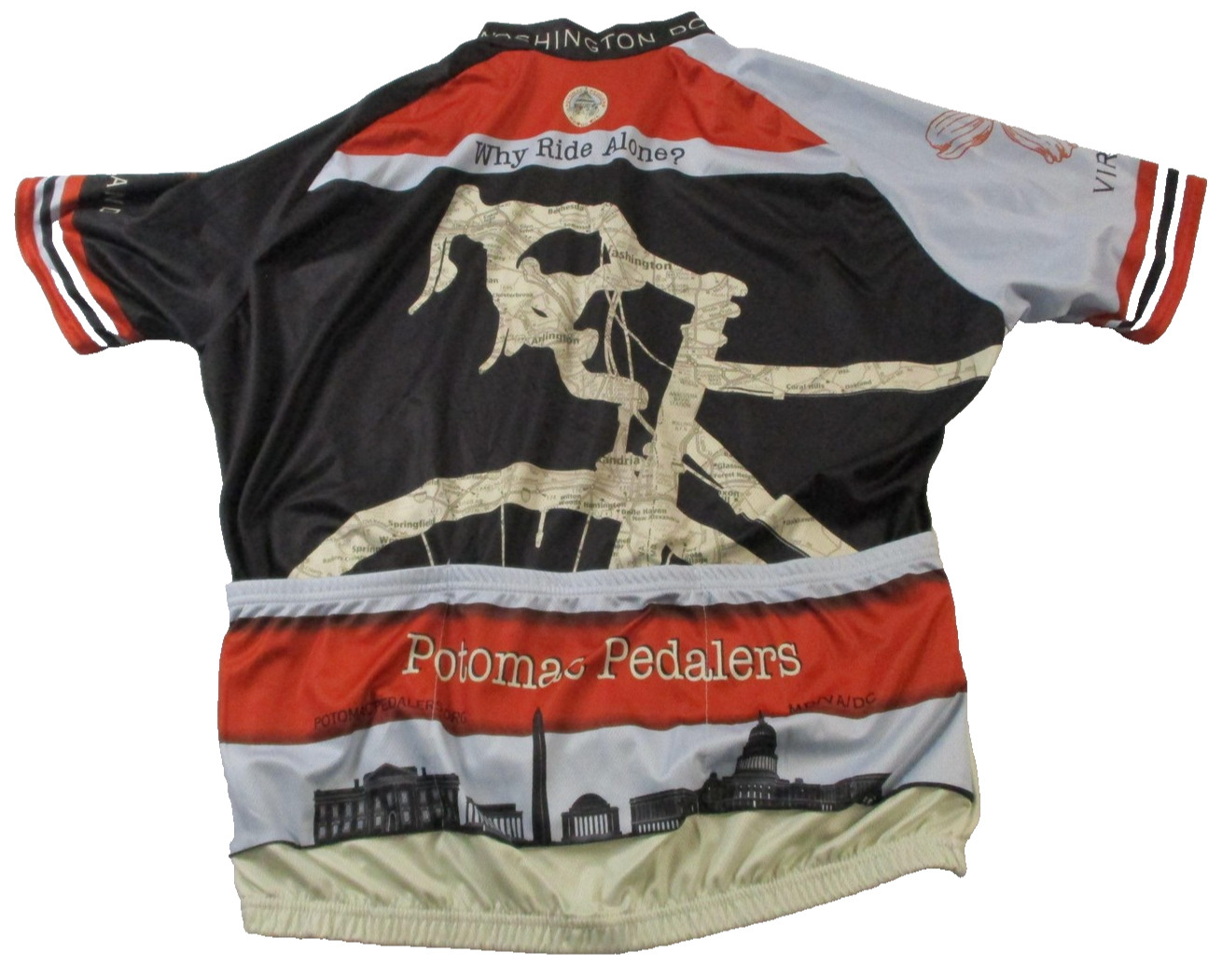 VOmax Potomac Pedalers Cycling Jersey Mens 4XL Washington DC Map Full Zip USA