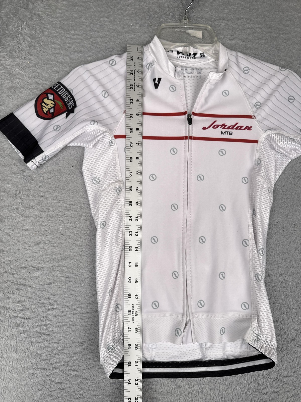 Volt Cycling Jersey Mens XS White Jordan MTB Team Full Zip Short Sleeve Bike