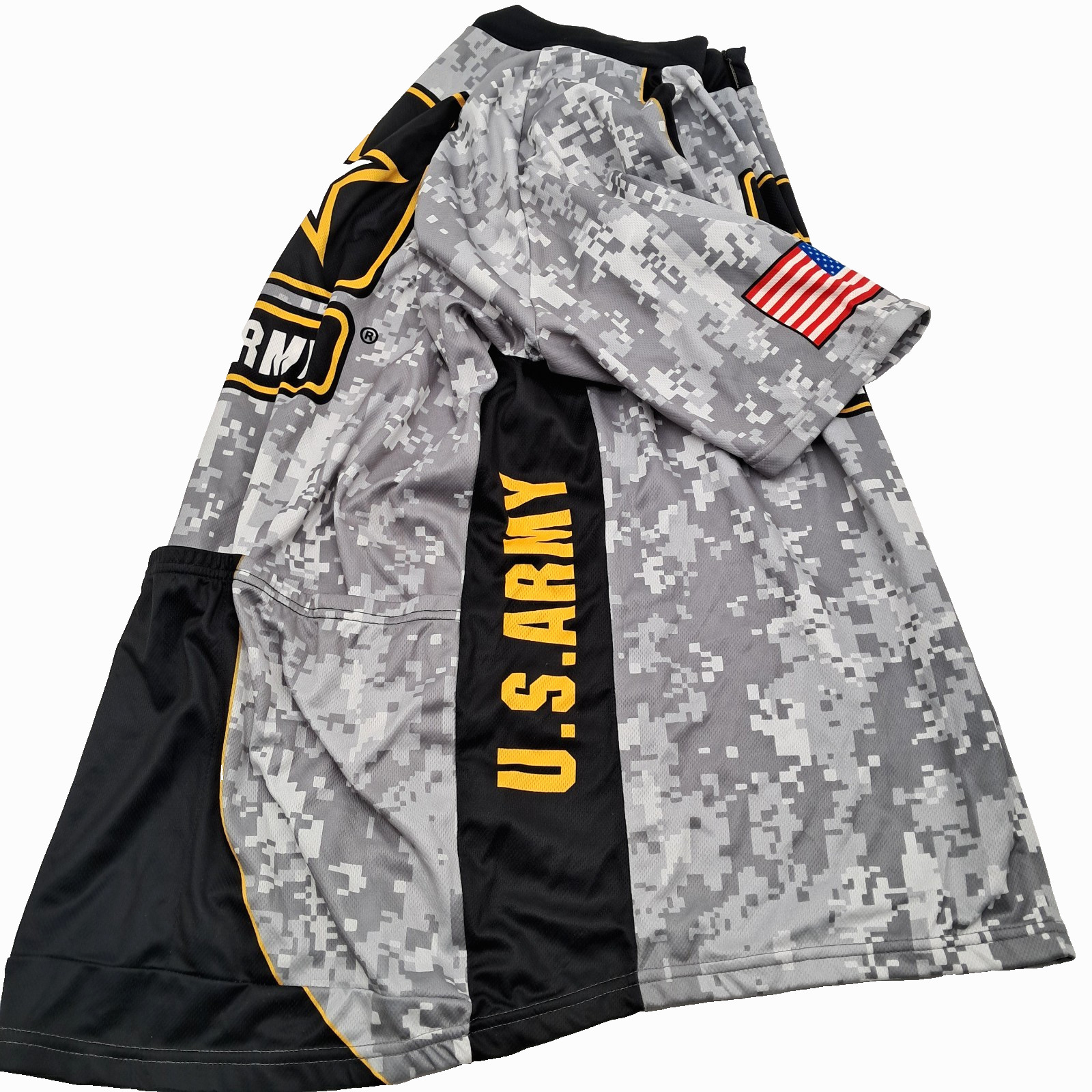 Primal Cycling Jersey Mens XXXL US Army Gray Camo 3/4 Zip Patriotic USA Military