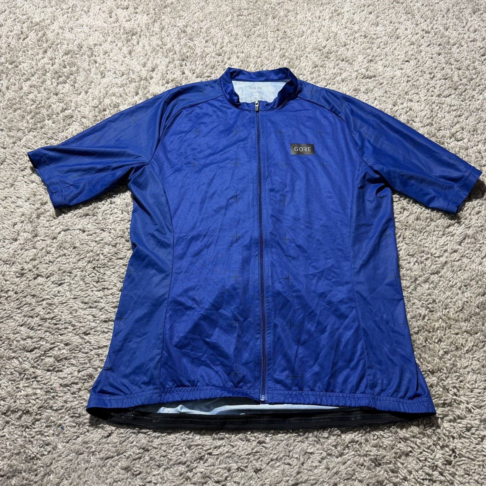 Gore Cycling Jersey Womens Large Blue Full Zip Stretch Lightweight
