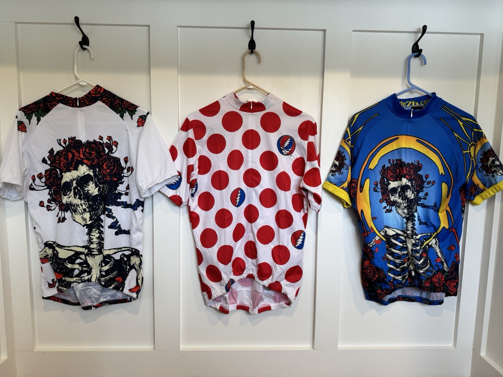 Grateful Dead Ride7B Cycling Jerseys, Set of Six in M, free socks with B.I.N.
