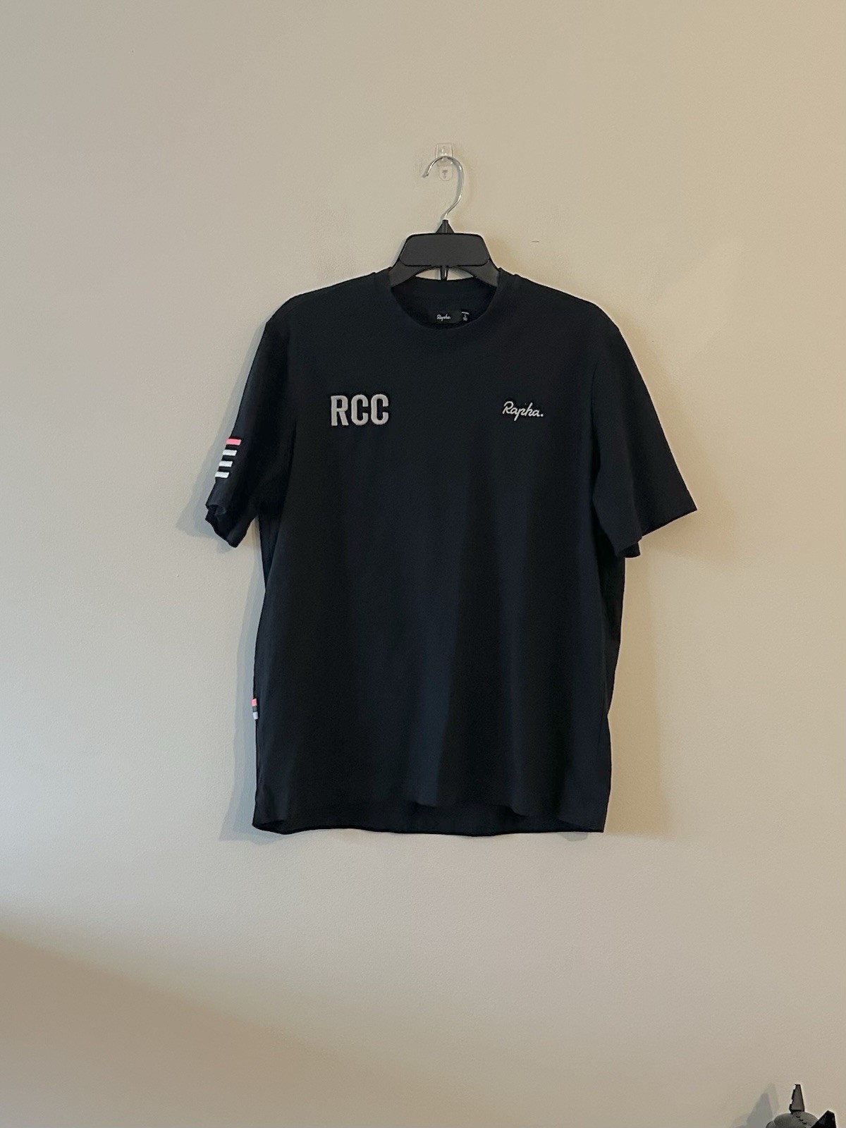Rapha RCC Cycling Club Cotton Logo Tee Graphic Short Sleeve Black L
