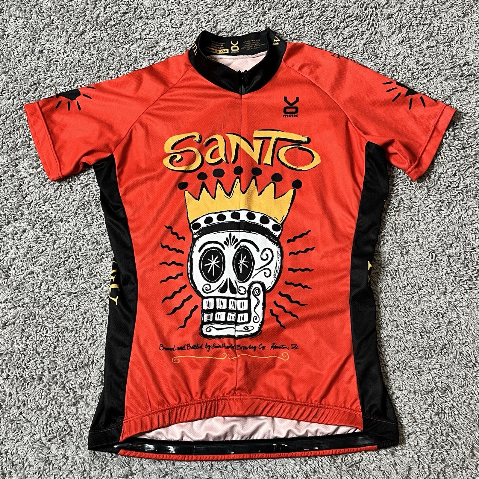 VoMax Cycling Jersey Womens Size Medium Red St Arnold Brewing Day of The Dead