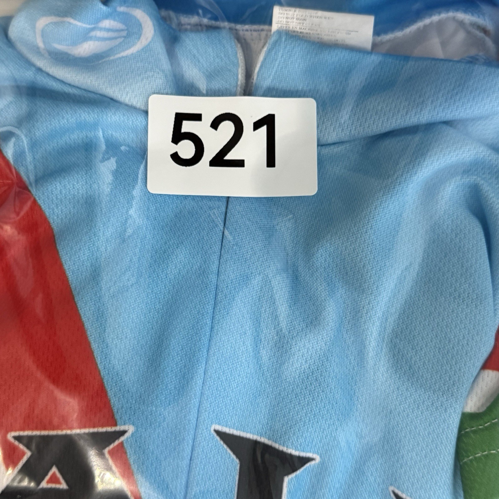 Italy Flag Shirt Large Blue All Over Print 3/4 Zip Cycling Back Pockets Bicycle