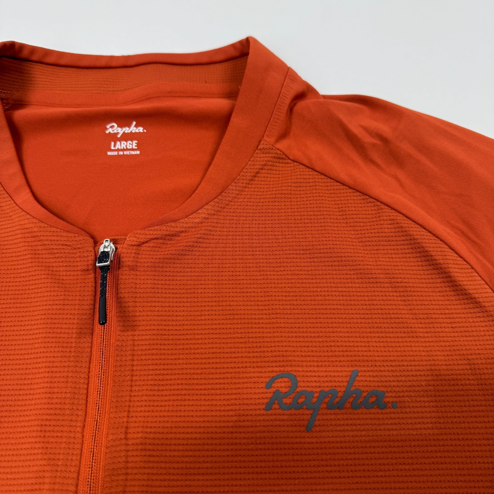 Rapha Men’s Explore Zip Neck Technical T-Shirt Cycling Orange Mens Large