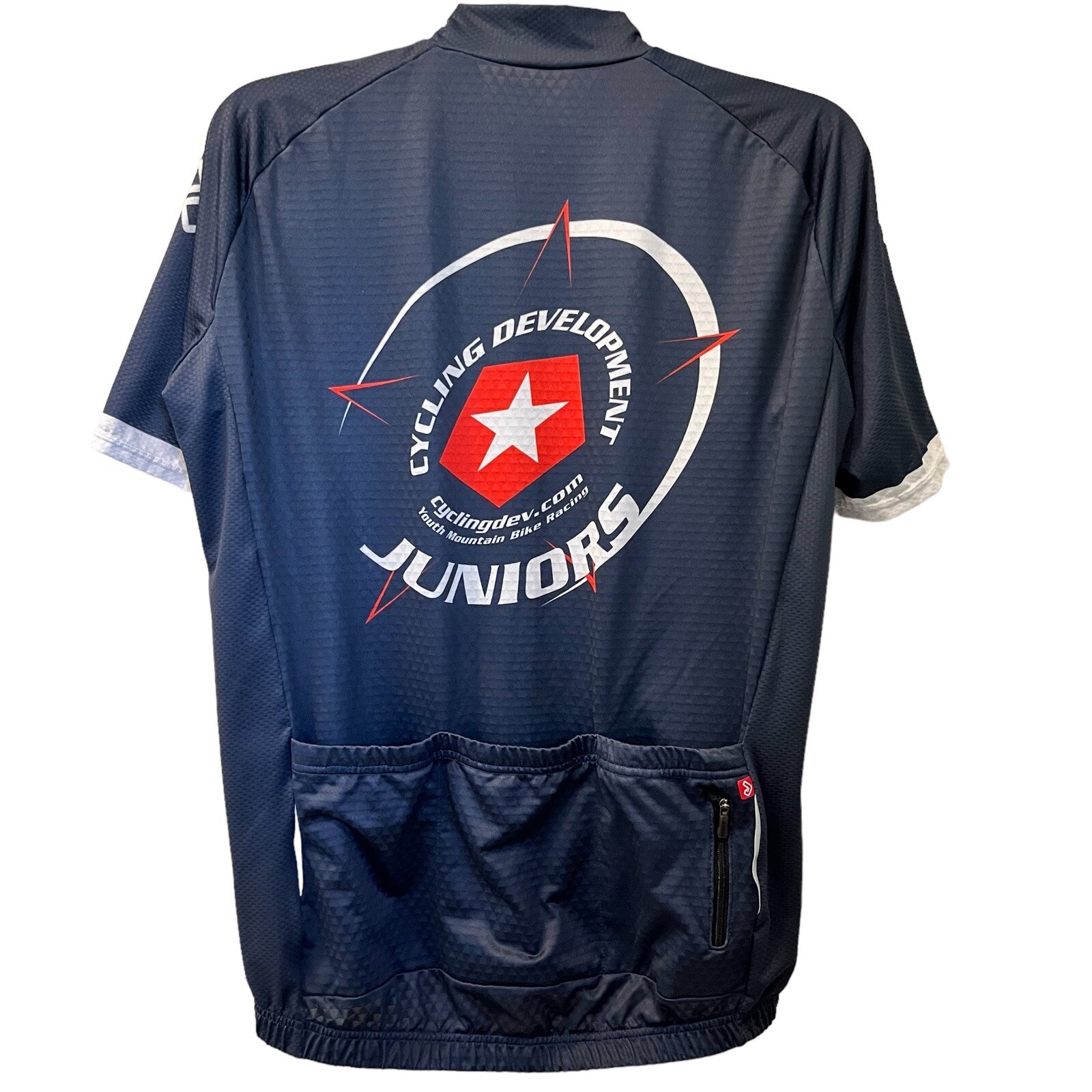 Jakroo Cycling Jersey Mens Medium Blue Juniors Development Bike Shirt Race Team