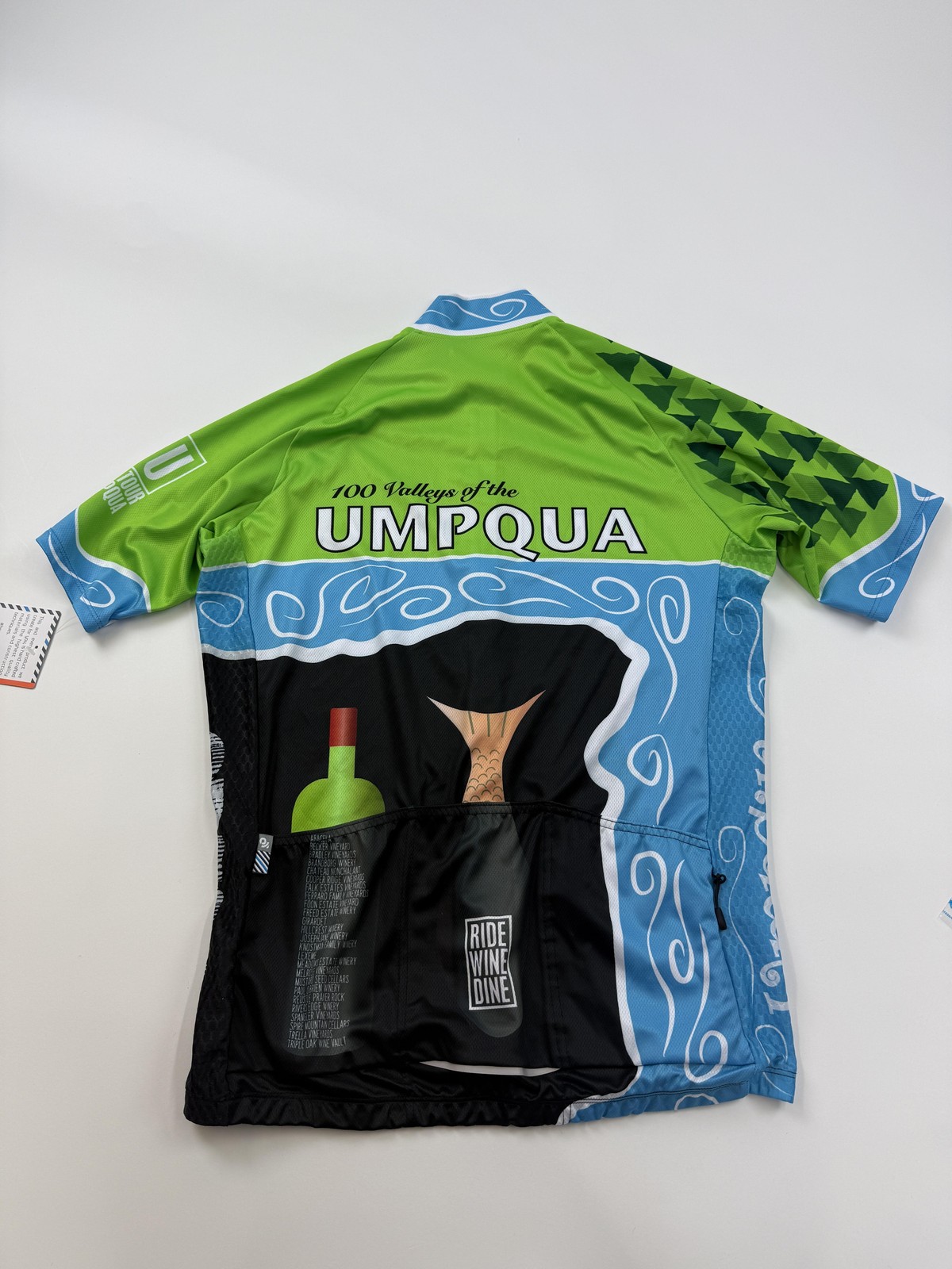 Champion System Shirt Mens Large Multicolor Umpqua Ride Wine Dine Cycling Jersey