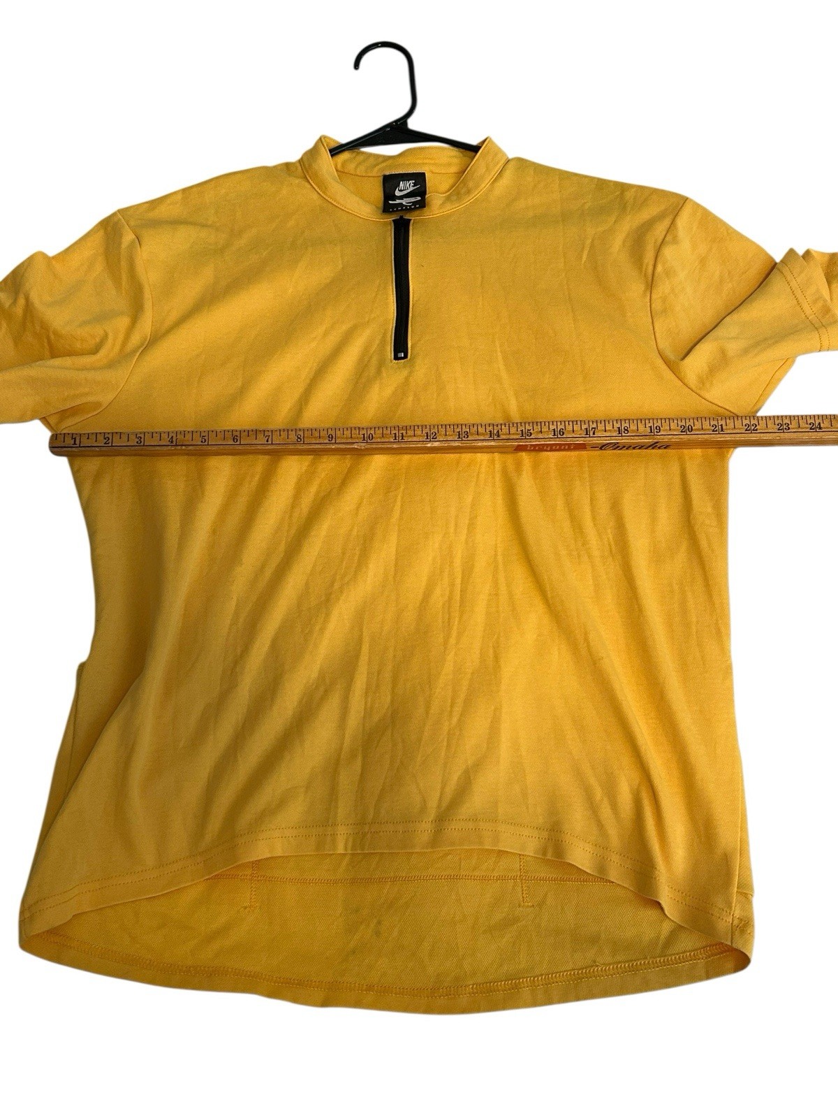 Vtg Nike Echelon Mens XL Yellow Cycling Jersey 1/4 Zip Made In USA 90’s
