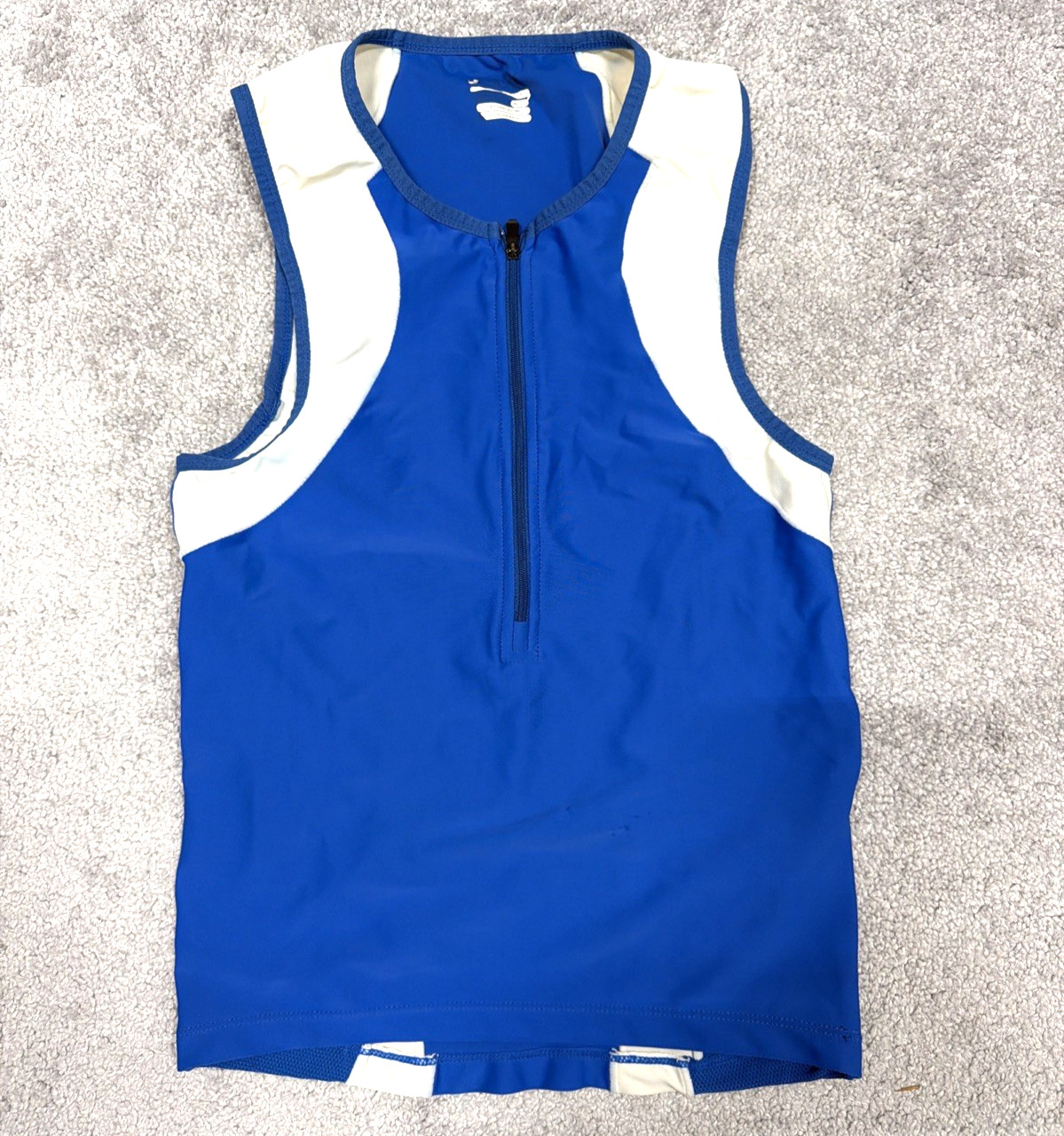 Zoot Triathlon Men’s Size Small Race Sleeveless Top Jersey Back Pockets Blue