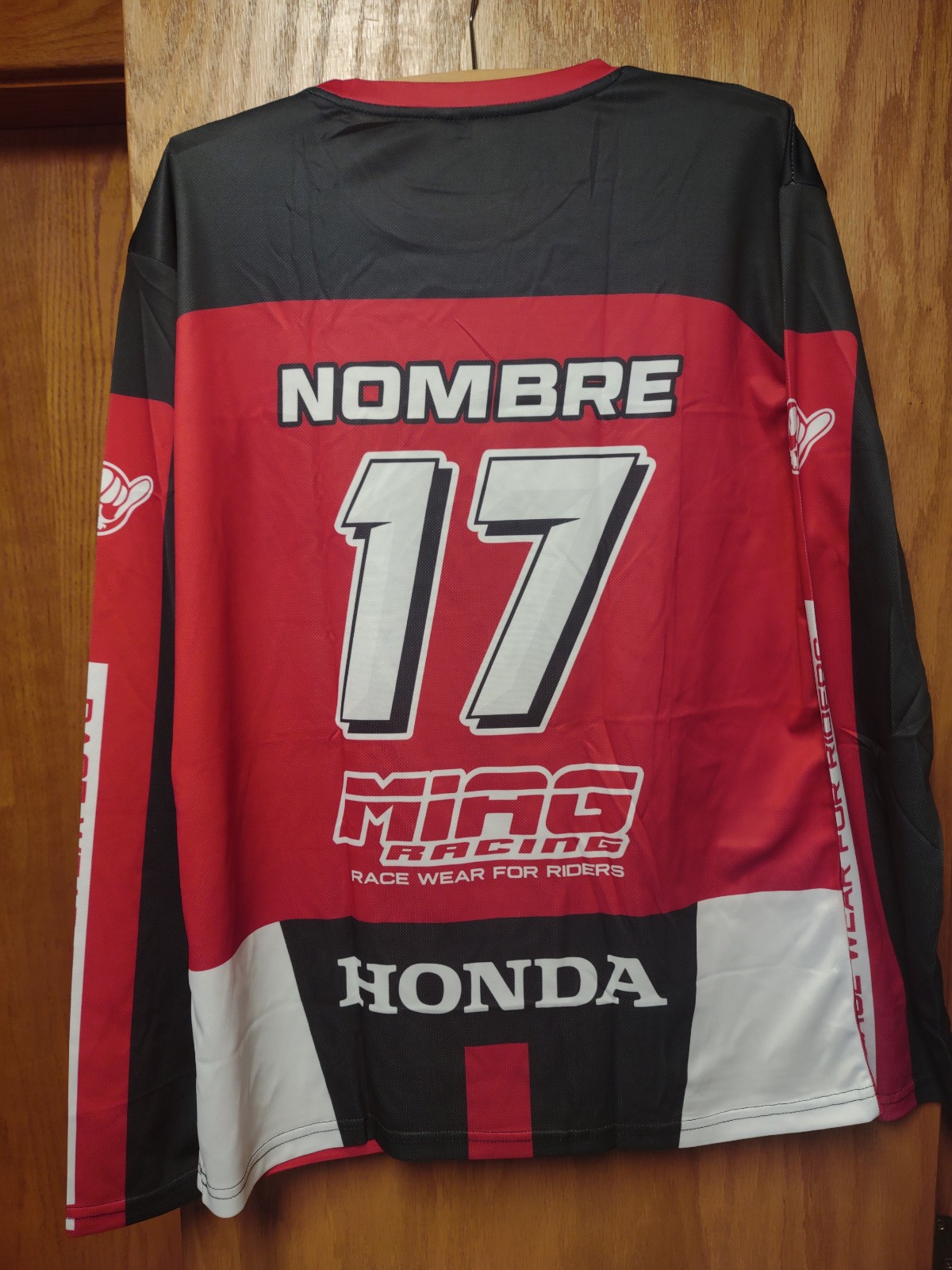 Honda Long Sleeve Jersey Enduro MTB Motocross #17 on back