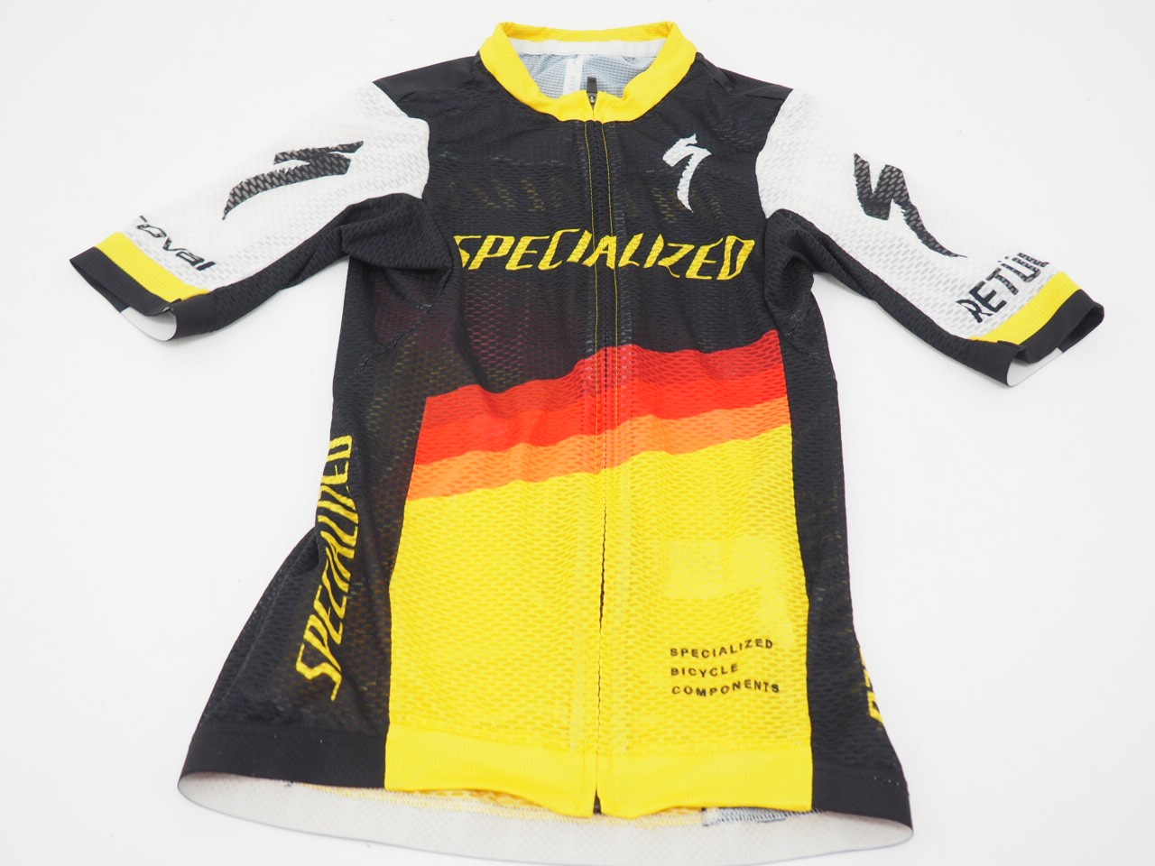 Specialized Racing Lightweight Cycling Jersey Size XXS Orange/Yellow/BK/WH