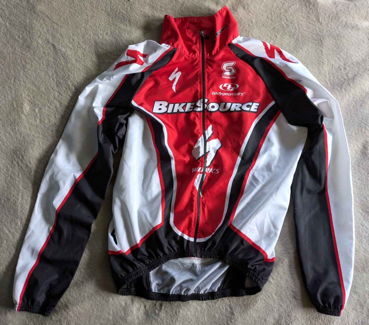 SQUADRA Bike Source Specialized Cycling Windbreaker Jacket Mens M Red White