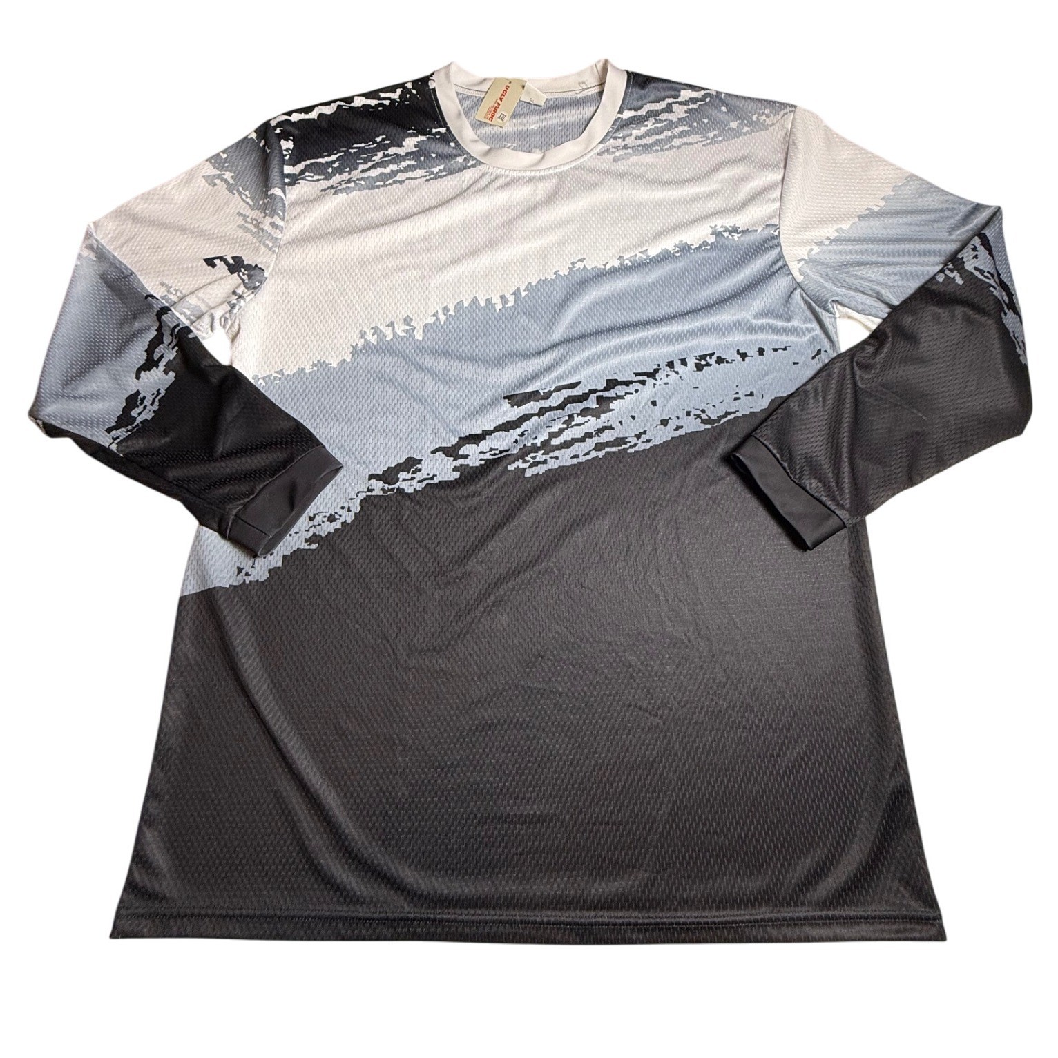UGLY FROG XXL Long Sleeve Cycling Jersey Abstract Black Gray White-859