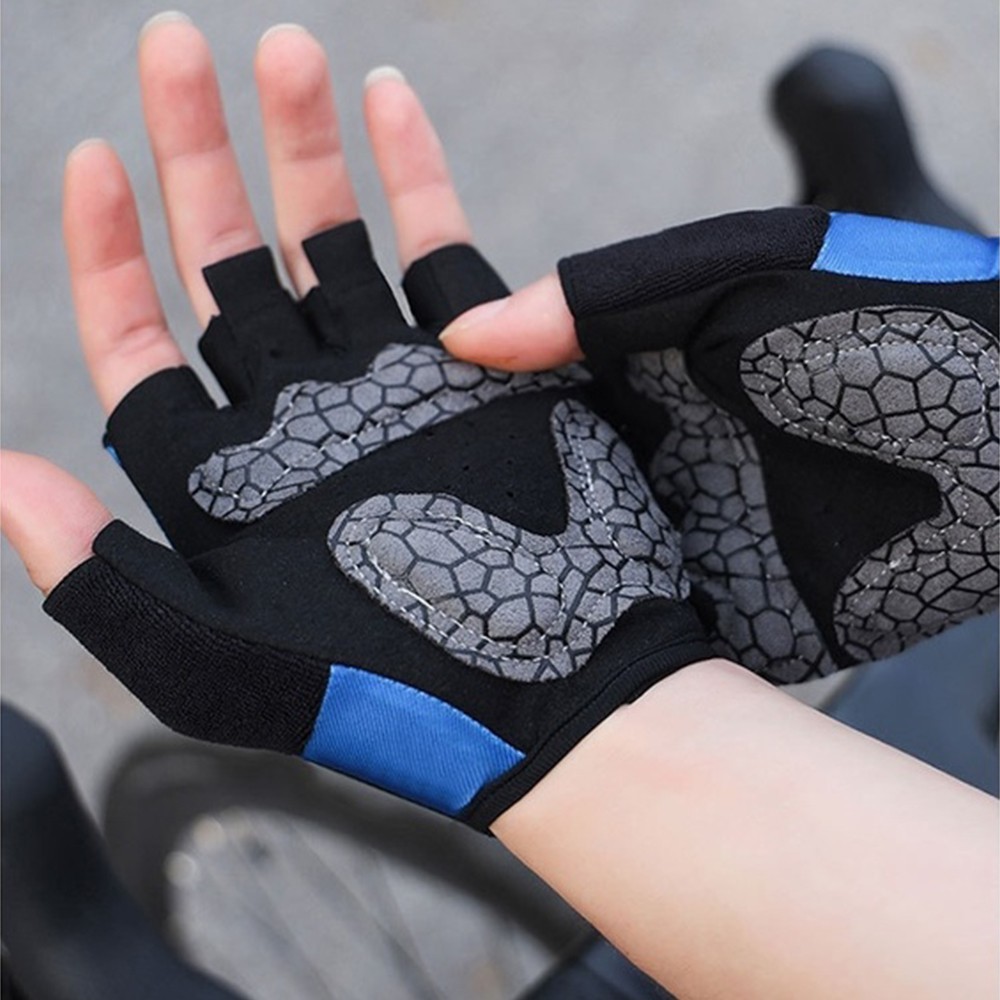 Knitted Half Finger Cycling Gloves with Textured Palm for Handlebar Grip