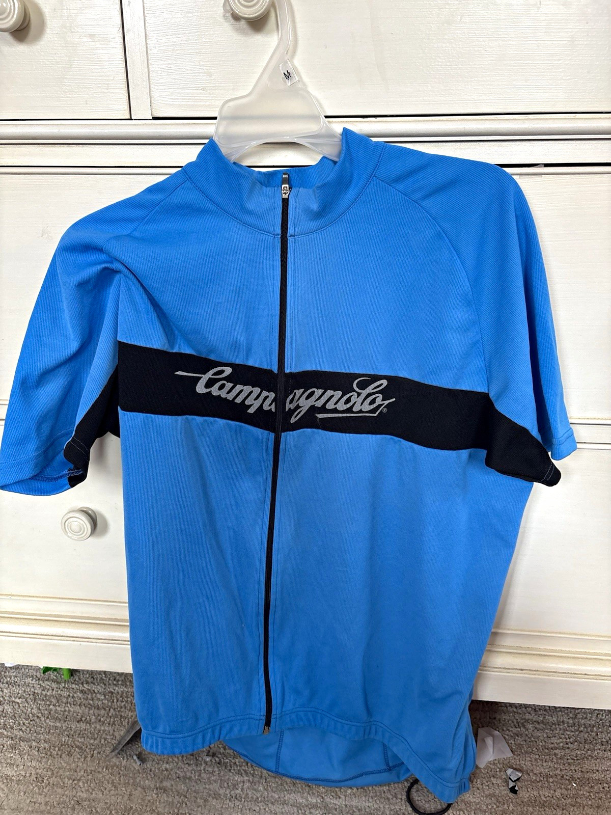 Campagnolo Cycling Jersey XL Blue/Black Colorblock Full Zip Pockets