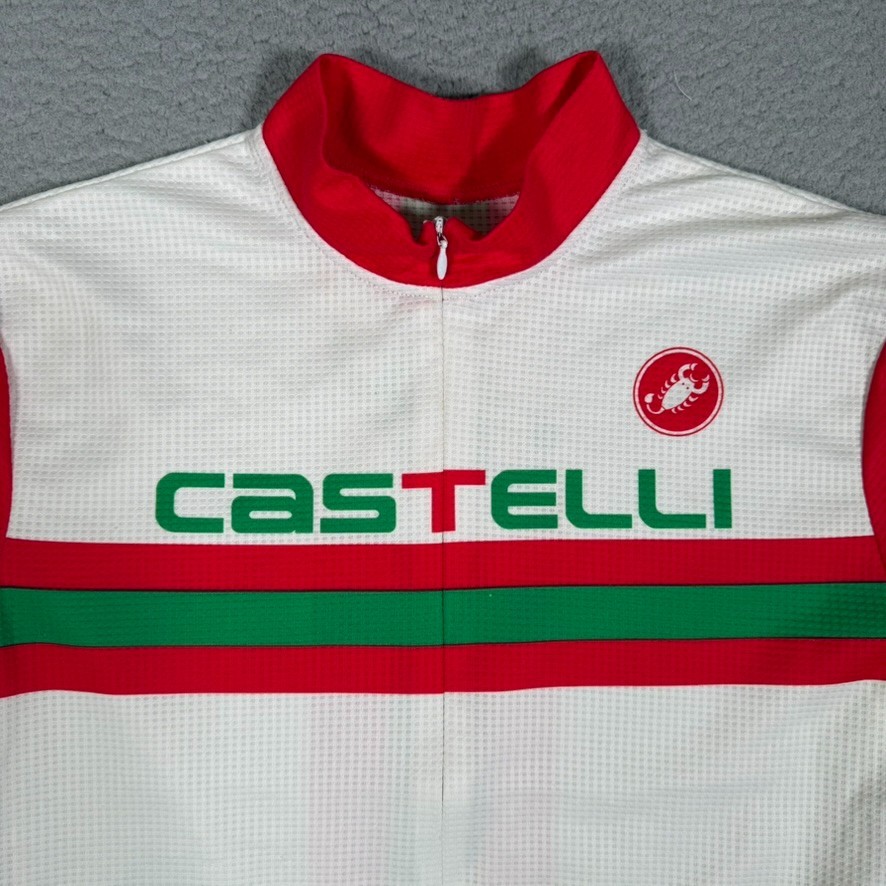 Castelli Cycling Jersey Mens Small Full Zip Performance Compression Logo Pockets
