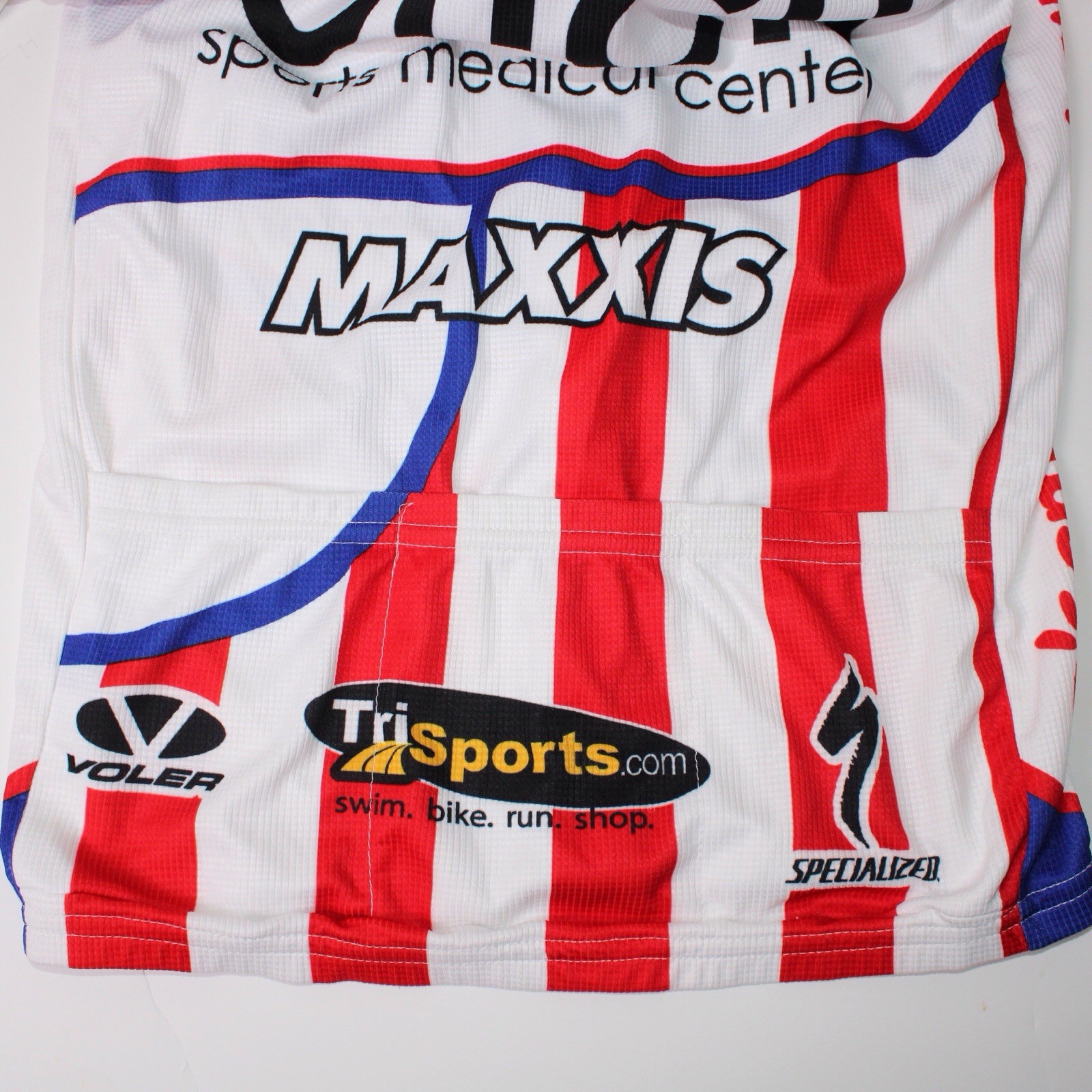 VOLER Cycling Jersey Mens S White Biking 3 Rear Pockets USA Race Raglan Graphics